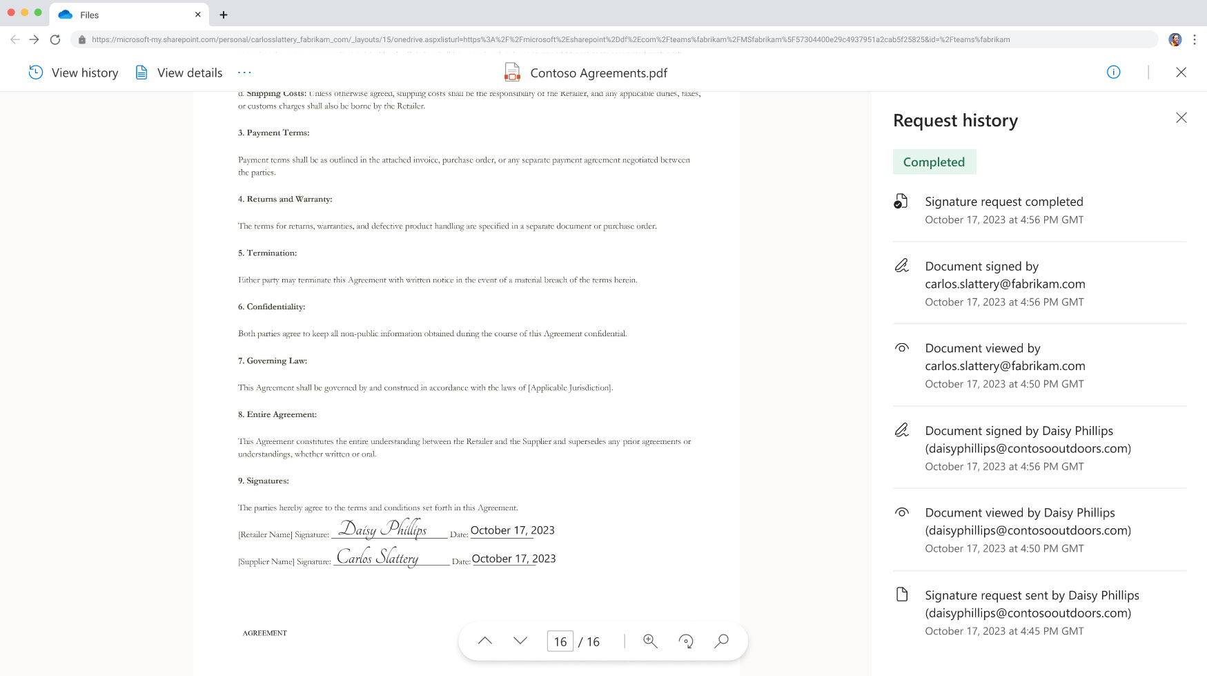 SharePoint eSignature screenshot