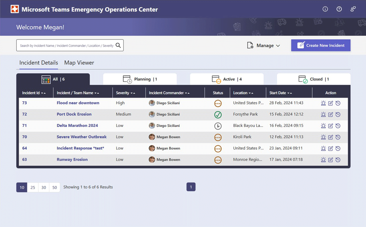 Microsoft Teams Emergency Operation Center graphic