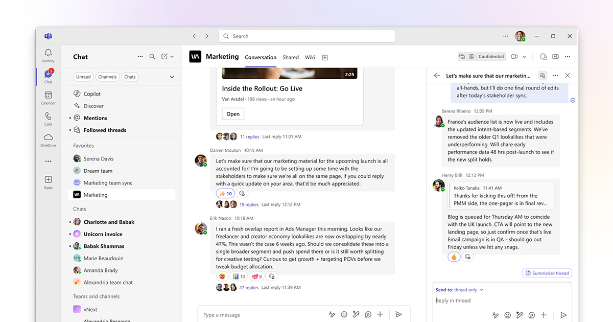 Threads in Microsoft Teams Channels